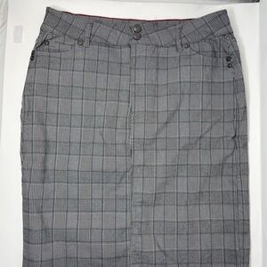 Vintage Gray Plaid Pencil Skirt Size 12 | Old Money Office Chic Y2K Tailored